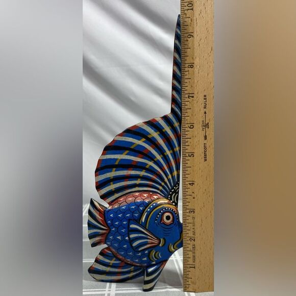 Tropical Fish Wood Folk Art Freestanding Aquatic Beach Decor Beach Ocean Nautica - Picture 5 of 7
